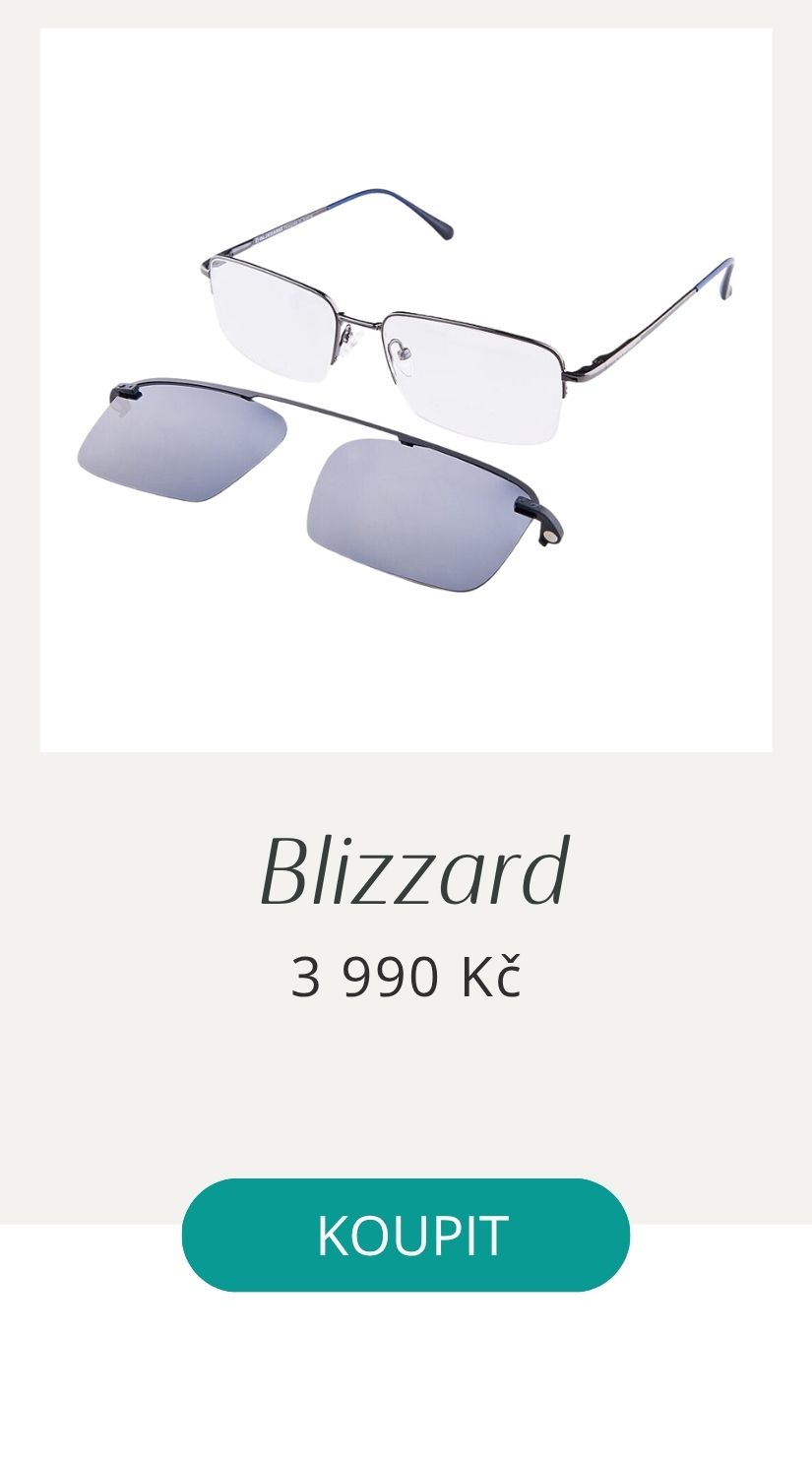 Pánské dioptrické brýle Blizzard, včetně slnečních klilpů.